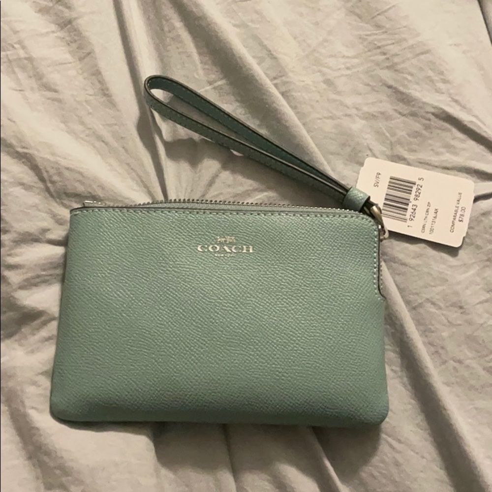 Seafoam Green Coach Wristlet.